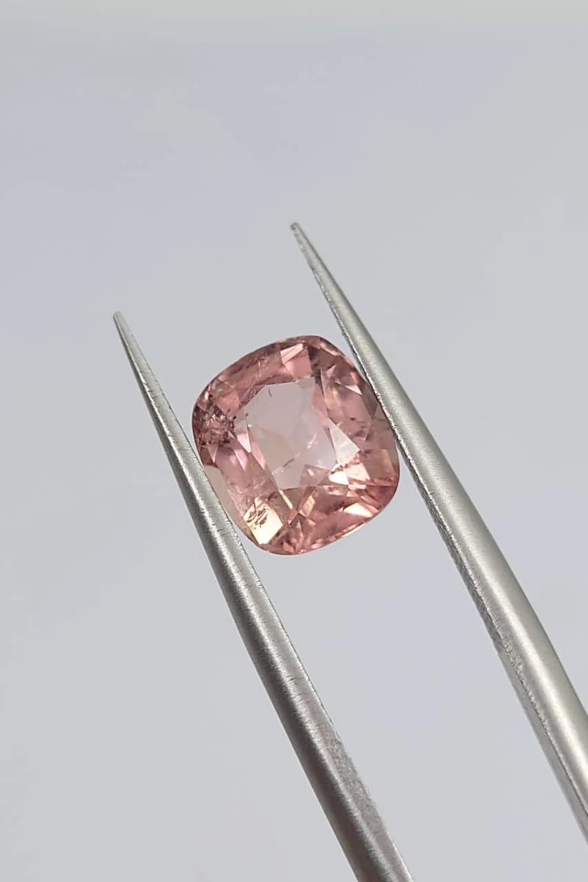 1.95ct Natural Peach Tourmaline Cushion cut Loose Gemstone From Afghanistan — view 6